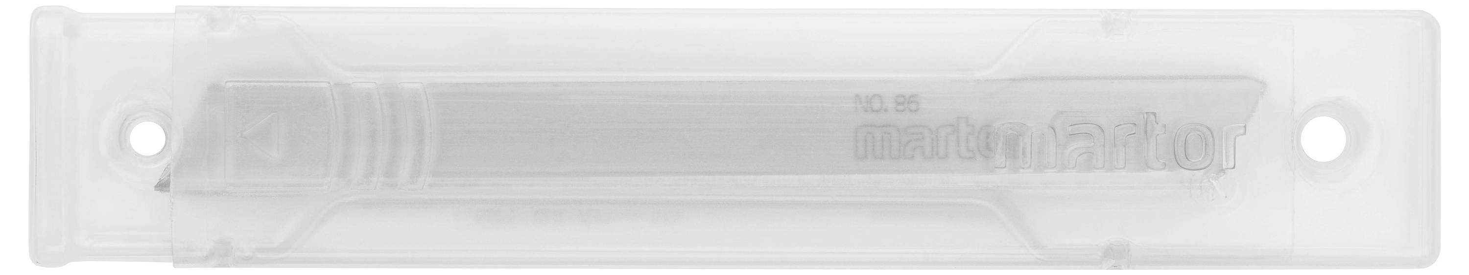 Ein rechteckiges Plastikgehäuse mit einer Klinge darin. Auf der Hülle steht 'makita P-06874'.