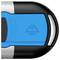 Schwarzer und blauer USB-Stick mit einer Markierung, die ein Auge darstellt, umgeben von zwei Pfeilen, die in entgegengesetzte Richtungen zeigen.