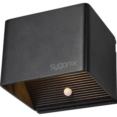 Sygonix SY-6053268 LED-Wandleuchte mit Bewegungsmelder LED LED fest eingebaut 2 W Schwarz