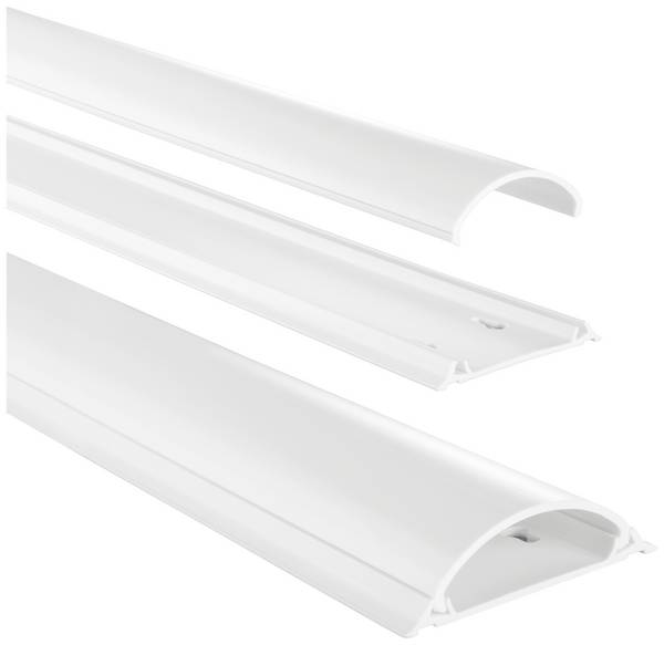 hama 00220984 Kabelkanal, selbstklebend, halbrund, 100 x 7 x 2,1 cm, PVC, Weiß