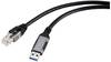 Renkforce USB, Netzwerk Adapterkabel [1x USB 3.2 Gen 1 Stecker A (USB 3.0) - 1x RJ45-Stecker] 1.80 m Aluminium-Stecker