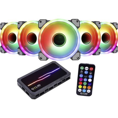 Gelid Amber 8 PRO Bundle (5 x Stella Infinity ARGB Fan 120 mm) PC Lüftersteuerung (B x H x T) 130 x 17 x 76 mm inkl. RGB...