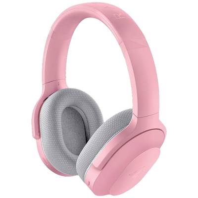 Rosa Over-Ear-Kopfhörer mit grauen Ohrpolstern, kabellos, modern gestaltet.