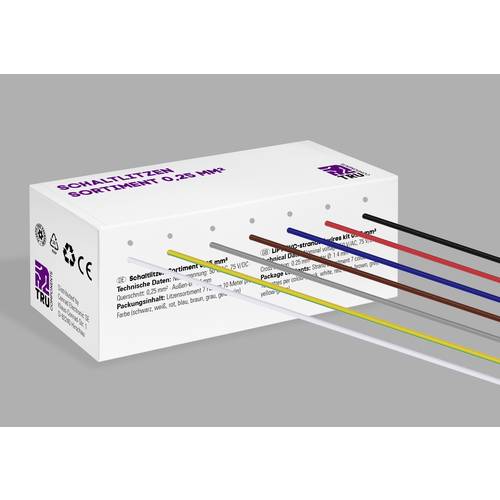 TRU COMPONENTS TC-12112352 Litze 0.25 mm² Schwarz, Weiß, Rot, Blau, Braun, Grau, Gelb-Grün 1 Set