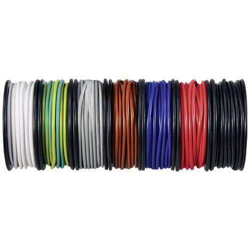 TRU COMPONENTS TC-12112360 Litze 0.5 mm² Schwarz, Weiß, Rot, Blue, Braun, Grau, Gelb-Grün 1 Set