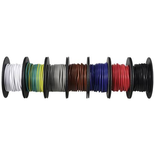 Thumbnail - TRU COMPONENTS TC-12112364 Litze 0.75 mm² Schwarz, Weiß, Rot, Blue, Braun, Grau, Gelb-Grün 1 Set