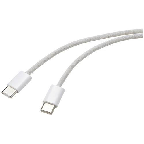 Renkforce USB-Kabel USB-C® Stecker, USB-C® Stecker 1.00 m Weiß verdrillte Paare RF-6056878