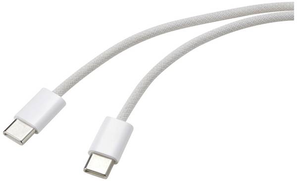 Renkforce USB-Kabel USB-C® Stecker, USB-C® Stecker 1.00 m Weiß verdrillte Paare RF-6056878
