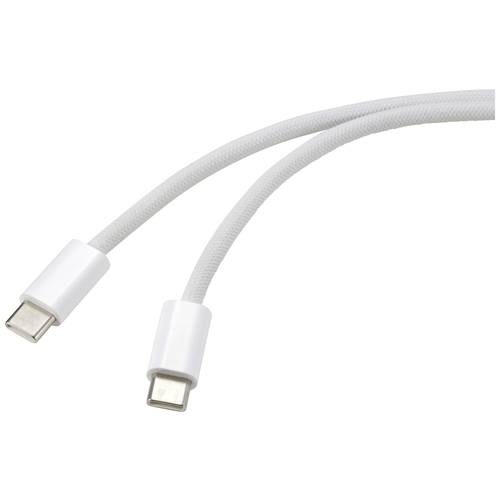 Thumbnail - Renkforce USB-Kabel USB-C® Stecker, USB-C® Stecker 3.00 m Weiß verdrillte Paare RF-6056884