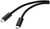 Zwei geflochtene USB-C-Kabel mit schwarzen Steckern liegen nebeneinander.