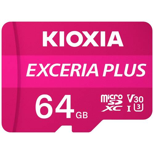 Kioxia EXCERIA PLUS microSDXC-Karte 64 GB A1 Application Performance Class, UHS-I, v30 Video Speed Class A1-Leistungssta...
