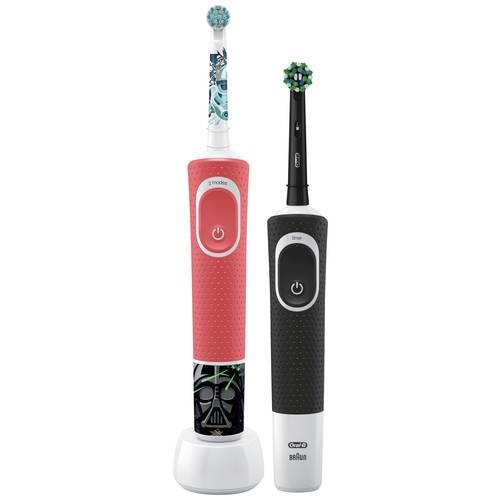 Oral-B D103 Black + D100 Star Wars D103.413.3-D100.410.2K Elektrische Kinderzahnbürste Rotierend/Oszilierend Rot/Weiß, S...