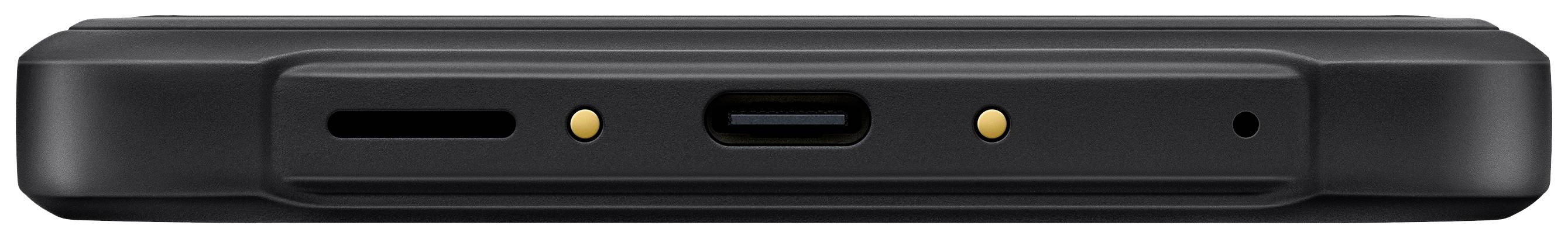 Smartphone-Unterseite mit USB-C-Anschluss, Mikrofonöffnung und Lautsprechergitter.