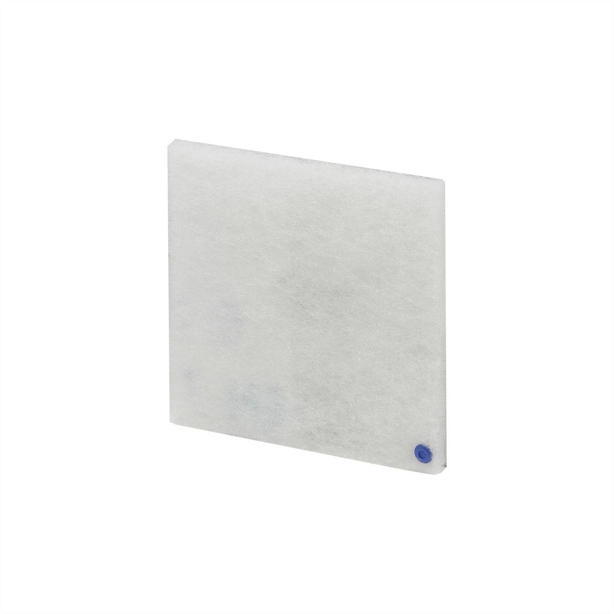 Weißer quadratischer Filter mit einem kleinen blauen Punkt in der unteren rechten Ecke.