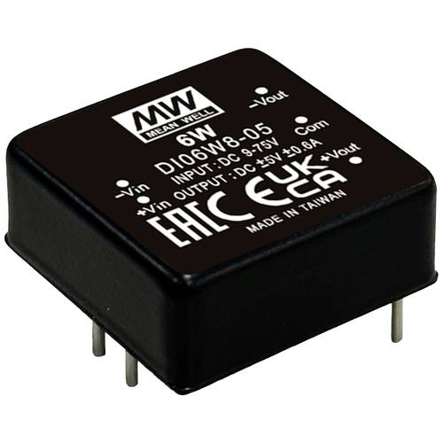 MEAN WELL DI06W8-05 DC/DC-Wandler, Print 48 V/AC -5 V 0.6 A 6 W Anzahl Ausgänge: 2 x Inhalt 1 St.