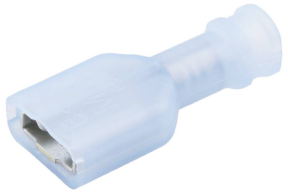 Molex 190030042 Flachsteckhülse inkl. Crimphülse Steckbreite: 6.35 mm Steckdicke: 0.81 mm Vollisoliert Blau 1 St. Tape o...