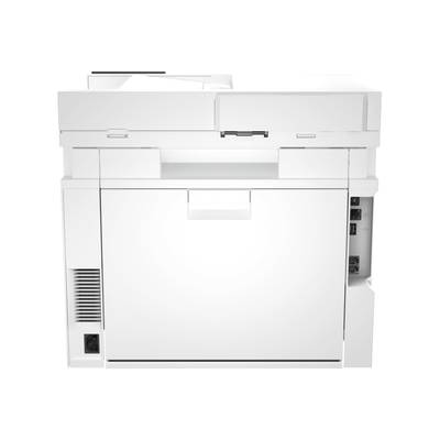 Ein weißer Multifunktionsdrucker mit mehreren Einschüben und Anschlüssen, geeignet für Büro- oder Heimgebrauch.