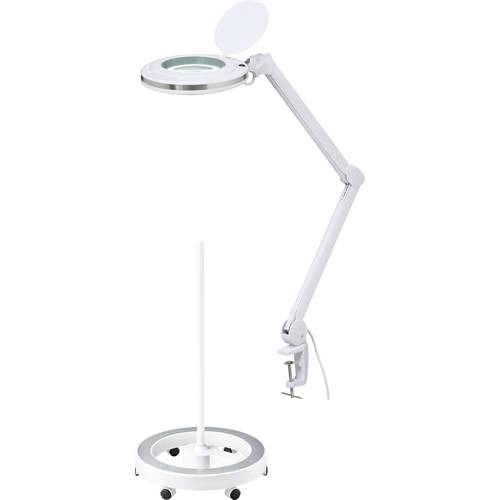 TOOLCRAFT 2389201+2391157 LED Lupenleuchte 60 SMD LED 8D 3X inkl. Rollbares Rundstativ Vergrößerungsfaktor=3 x 127 mm 20...