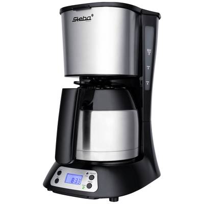 Steba KM F3 THERMO Kaffeemaschine Schwarz/Edelstahl Fassungsvermögen Tassen=8 Display, Isolierkanne, mit Filterkaffee-Fu
