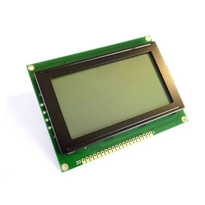 Ein grünes LCD-Display-Modul mit 20 Pins am unteren Rand, möglicherweise zur Verwendung in elektronischen Projekten und Anzeigen.