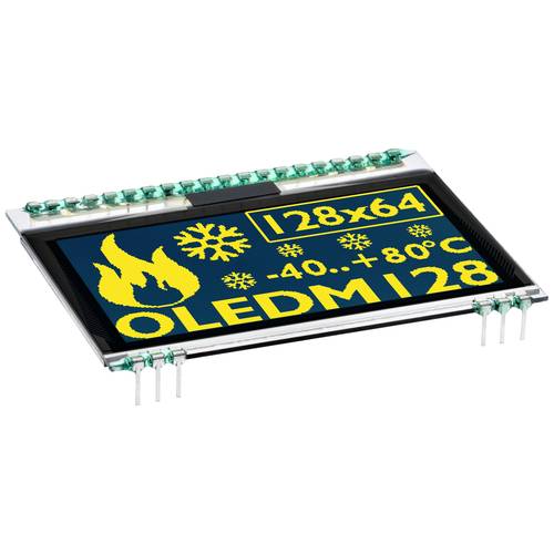 Thumbnail - Display Elektronik Grafik-Display Grün-Gelb 128 x 64 Pixel (B x H x T) 67.80 x 48.00 x 2.1 mm