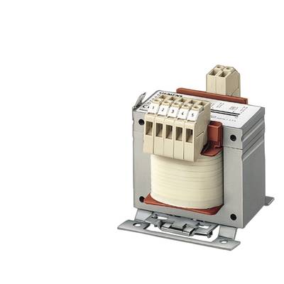 Ein elektrischer Transformator mit Anschlussklemmen oben. Er wandelt elektrische Spannung von einem Niveau auf ein anderes um.