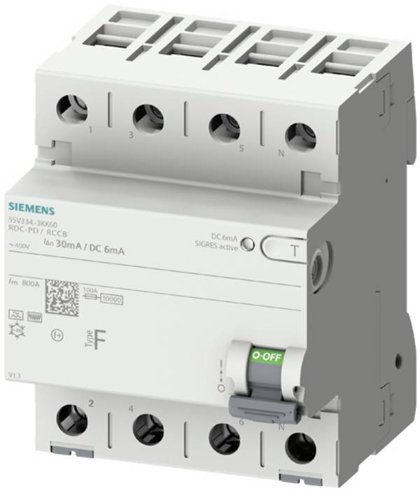 Siemens 5SV33463KK60 5SV3346-3KK60 Fehlerstrom-Schutzschalter allstromsensitiver FI F 0.03 A
