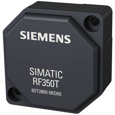 Ein schwarzes, sechseckiges Gerät mit der Aufschrift 'SIEMENS SIMATIC RF350T 6GT2800-5BD00'. Es scheint ein RFID-Transponder zu sein.