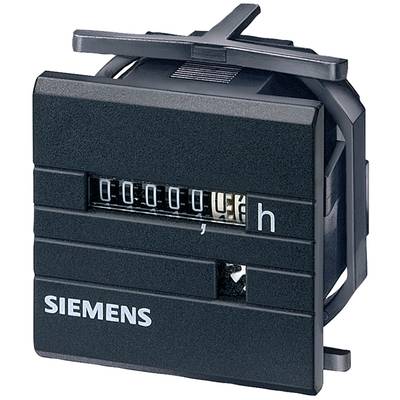 Schwarzes Siemens-Stundenzählergerät mit Zahlenanzeige. Zeigt abgelaufene Betriebsstunden an. Essentiell für Gerätewartung.
