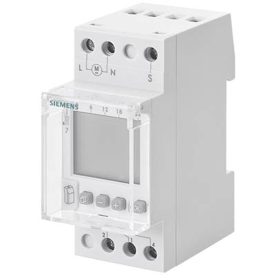 Ein grauer Siemens-Timer mit digitalem Display, fünf Tasten und Anschlussklemmen oben und unten; für elektrische Steuerungen.