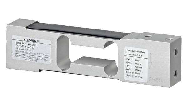 Siemens 7MH51021PD00 7MH5102-1PD00  Siwarex WL 260 Waegezelle SP-S AA 5kg C3 - Nennlast 5kg - Genauigkeitsklasse C3 - 3m Anschlusskabel, 6 Leiter - Werkstoff Aluminium - Gehaeuseschut...