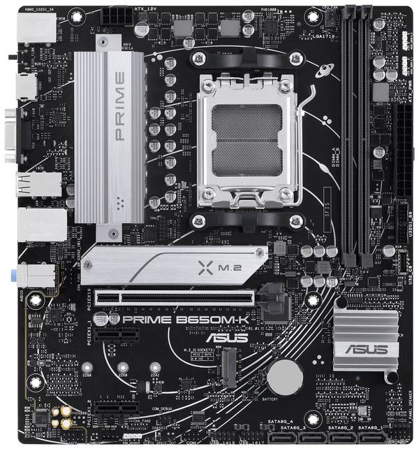 Asus PRIME B650M-K Mainboard Sockel (PC) AMD® AM5 Formfaktor (Details) Micro-ATX Mainboard-Chipsatz AMD® B650