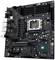 Ein Computer-Motherboard mit verschiedenen Anschlüssen und Komponenten, inklusive CPU-Sockel, RAM-Steckplätzen und Kühlkörper.