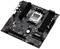 'Motherboard mit Prozessor-Sockel, RAM-Steckplätzen und diversen Anschlüssen. Schwarzes Design mit silbernen Akzenten.'