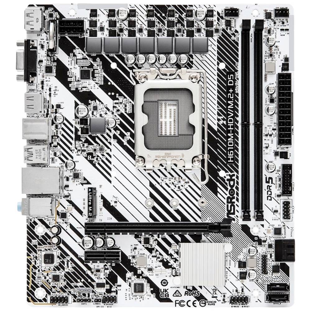 ASRock H610M-HDV/M.2+ D5 Moederbord Socket Intel 1700 Vormfactor Micro-ATX Moederbord chipset Intel® H610