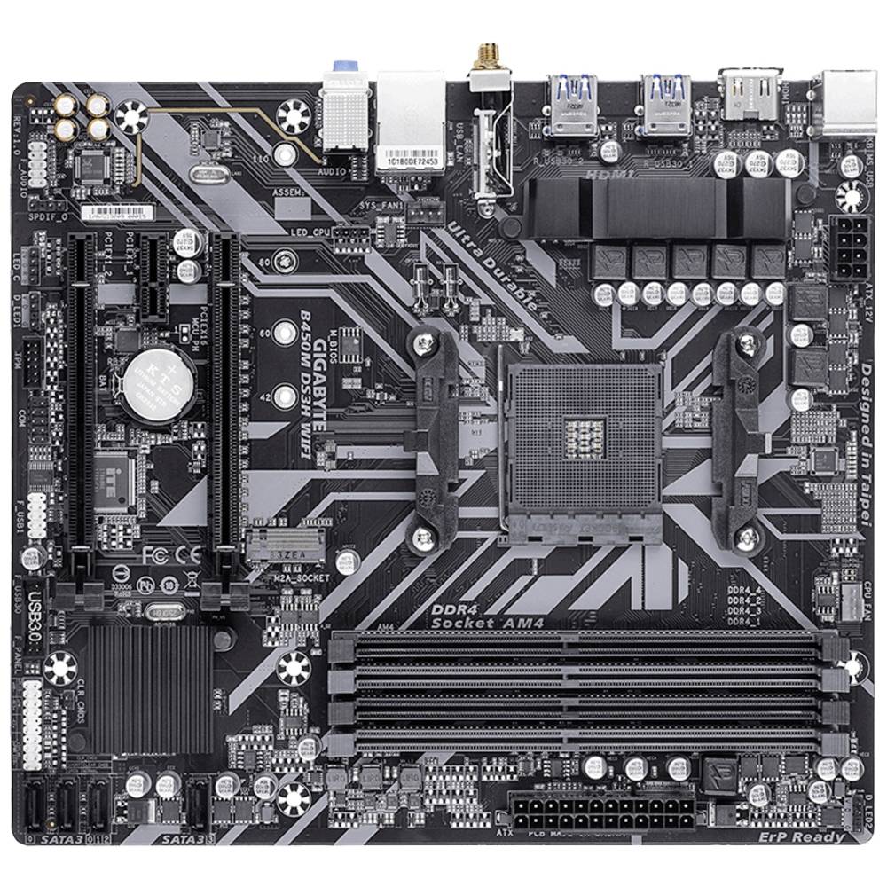 Gigabyte B450M DS3H WIFI - 1.0 Moederbord Socket AMD AM4 Vormfactor Micro-ATX Moederbord chipset AMD® B450