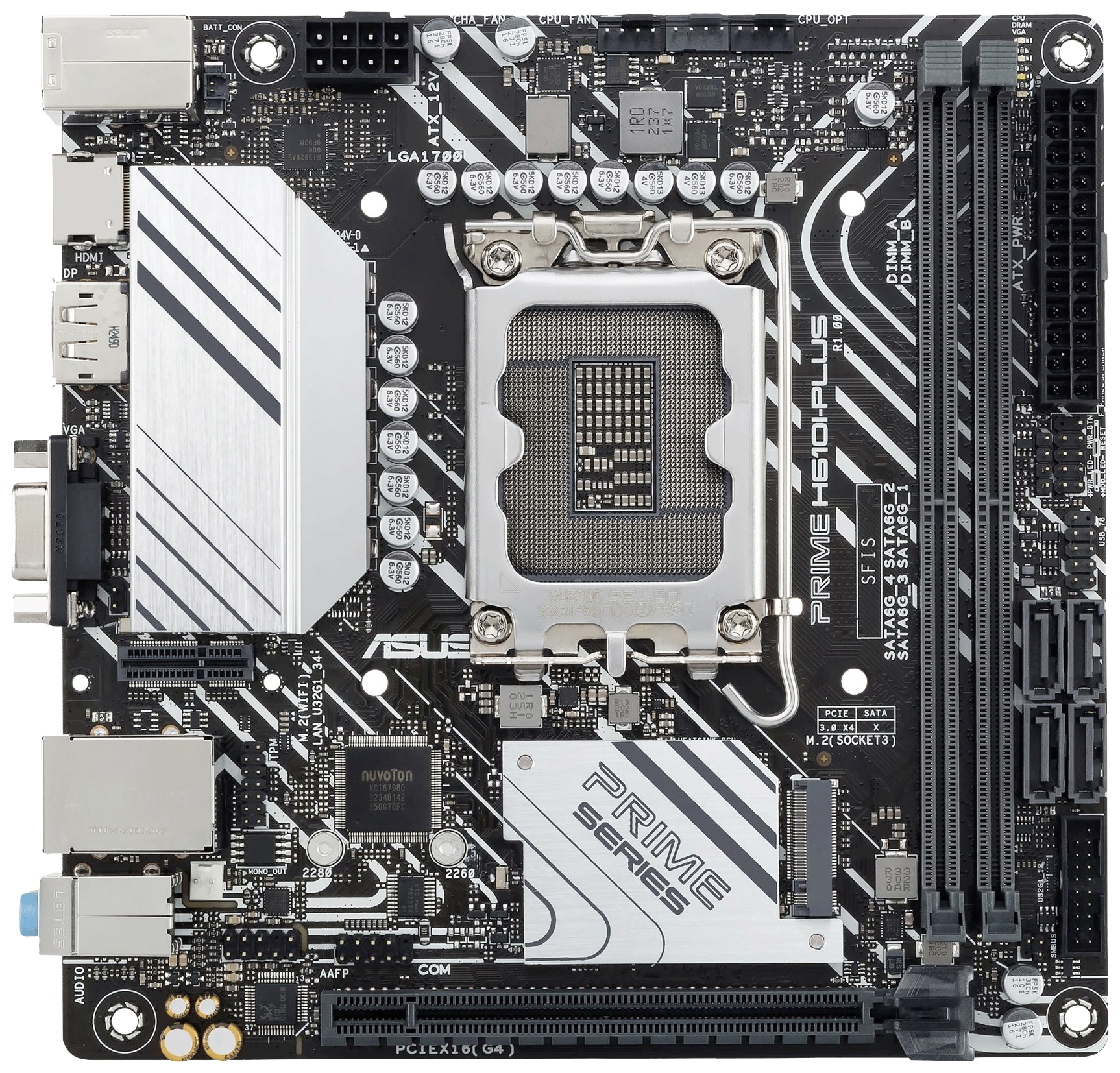 Asus PRIME H610I-PLUS-CSM Moederbord Socket Intel 1700 Vormfactor Mini-ITX Moederbord chipset Intel® H610