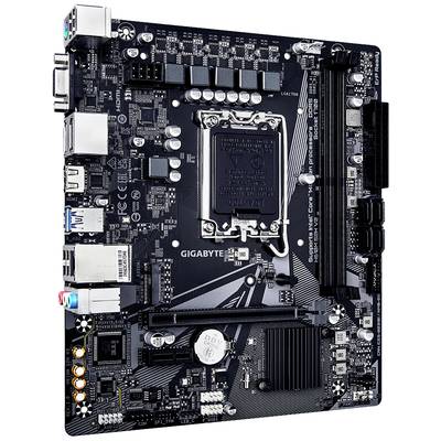 Eine schwarze Motherboard-Platine mit sichtbaren Anschlüssen und Schaltkreisen. Links oben der CPU-Sockel, rechts diverse Steckplätze und Anschlüsse.