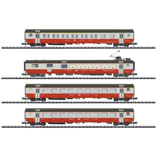 MiniTrix 18720 N 4er-Set Personenwagen Swiss Express der SBB Set 1