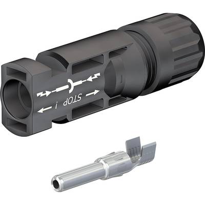Stecker- und Kabelverbindungskomponenten mit Markierungen und Pfeilen zum korrekten Anschluss.