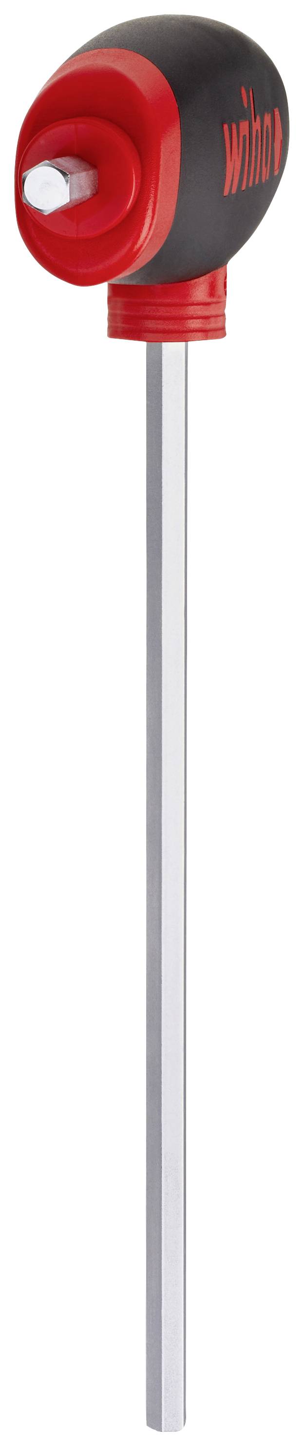 Ein roter und schwarzer Drehmomentschlüssel mit einem langen Metallgriff, geeignet für präzise Drehmomenteinstellungen.