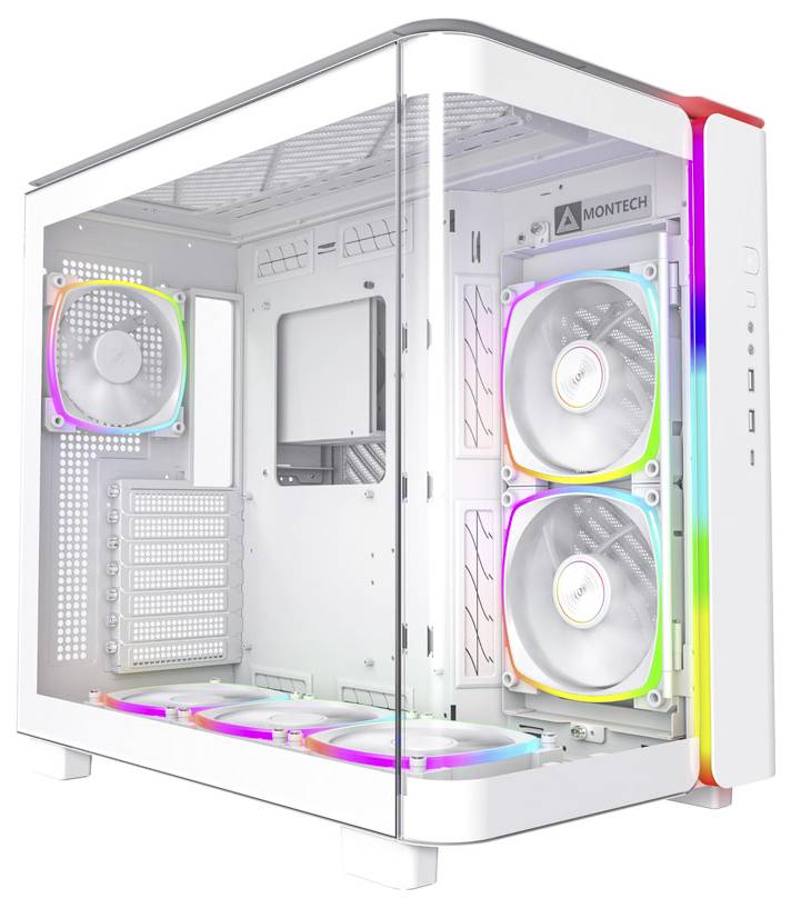 MONTECH KING 95 PRO Tempered Glass ARGB Midi-Tower PC-Gehäuse Weiß