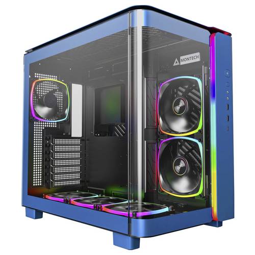 MONTECH KING 95 PRO Tempered Glass ARGB Midi-Tower PC-Gehäuse Blau