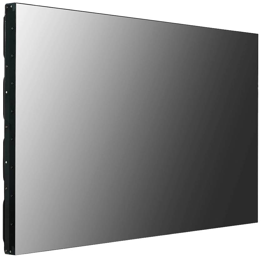Ein rechteckiger, flacher Bildschirm mit schwarzem Rahmen und glänzender Oberfläche, möglicherweise ein modernes TV- oder Computermonitor-Display.