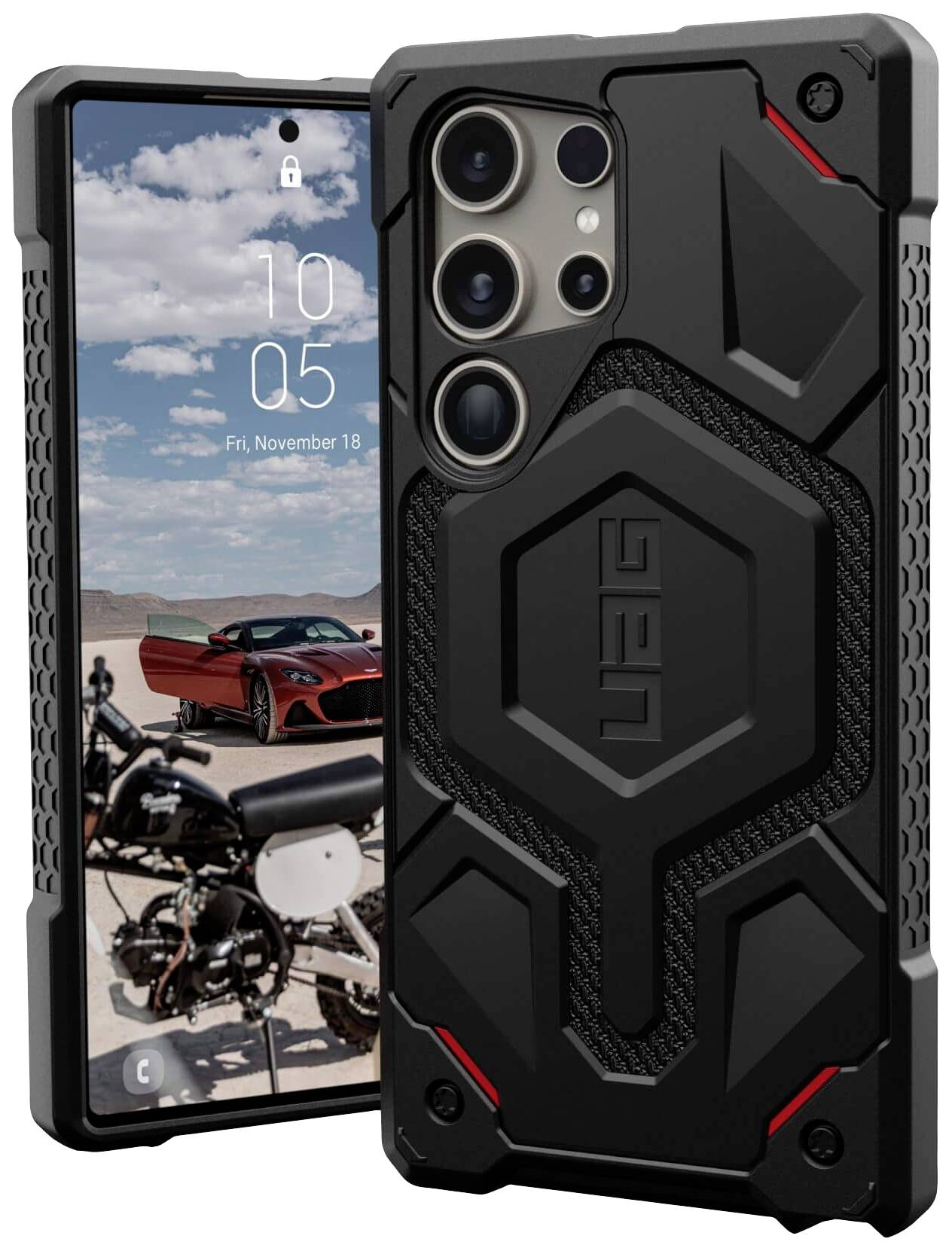 URBAN ARMOR GEAR Monarch Pro Backcover Samsung Galaxy S24 Ultra Schwarz, Kevlar®