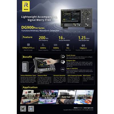 Rigol DG902 Pro Funktionsgenerator netzbetrieben 1 µHz - 70 MHz 2-Kanal Sinus, Rechteck, Rampe, Puls, Arbiträr, Rauschen-4