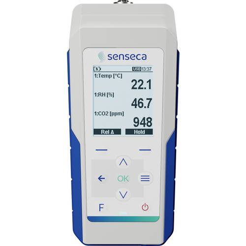 Senseca 486134 PRO D01 Multifunktions-Handmessgerät Messgröße Temperatur, Luftfeuchtigkeit, Luftdurchsatz, Druck, Beleuc...