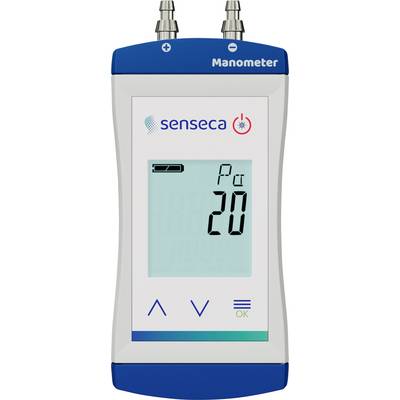 Digitales Manometer mit einer Druckanzeige von 20, ausgestattet mit Navigations- und Einstellungstasten. Markenname und Stromanzeigelampe sind sichtbar.