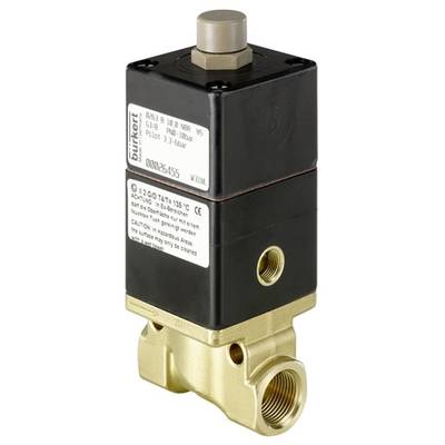 Ein elektrisch gesteuertes Ventil mit Metallgehäuse, Beschriftung auf der Vorderseite, geeignet für Industrieanwendungen in Druckluftsystemen.