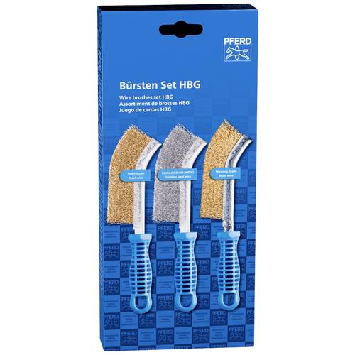 PFERD TOOLS POS Bürstenset Handbürste gebogen BSO HBG 1reihig Edelstahl-Stahl-Messing-Draht-Ø0,30 43900005 1 Set